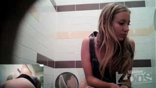 Blonde On Toilet