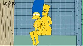 Simpsons porno-video mit Bart, der den Schwanz in den Margi klebt